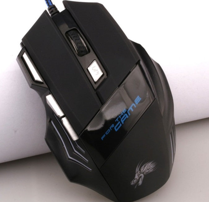 Souris de jeu filaire professionnelle 5500 DPI 7 boutons USB noire