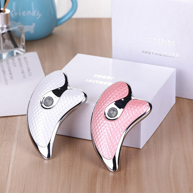 4-in-1 Face & Neck Guasha Massager with Red & Blue Light Therapy