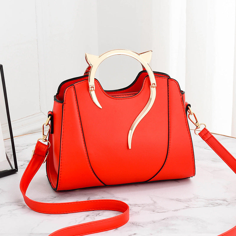 Sac à main rond en cuir PU pour femme, sacoche bandoulière avec fermeture éclair 25x11x19cm