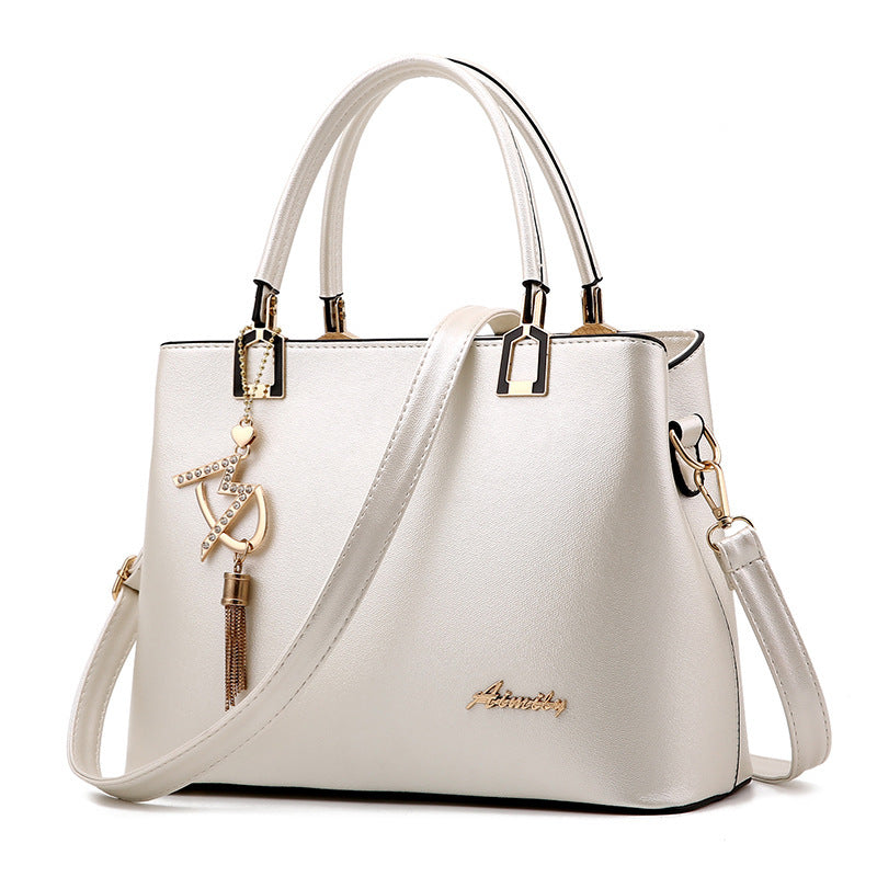 Fashion Women's PU Leather Messenger Shoulder Handbag with Zipper