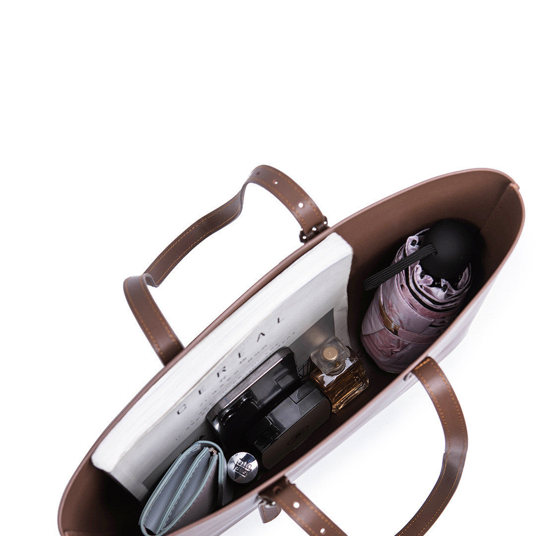 Cowhide Handmade Large Hard Handbag with Zipper Pocket for Women DIY Material Bag