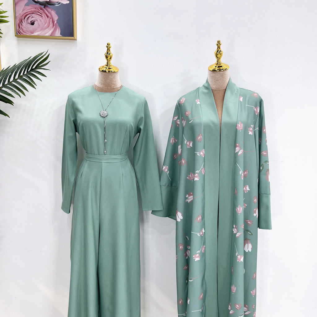 Moyen-Orient Dubaï Combinaison Robe Unie en Coton Mélangé Turc