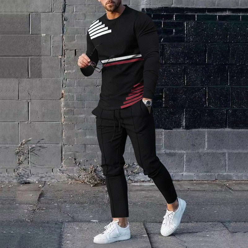 Ensemble de sport décontracté de printemps : T-shirt et pantalon imprimés en 3D