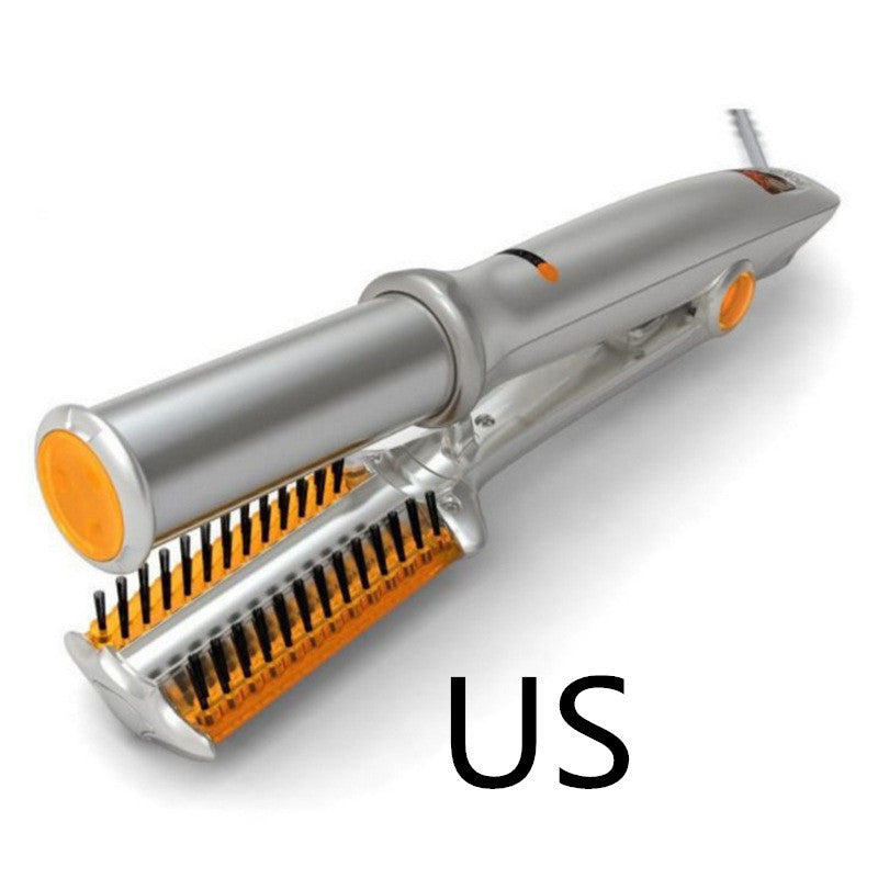 2-in-1 Hair Straightener and Curler Silver White Dual Purpose Tool