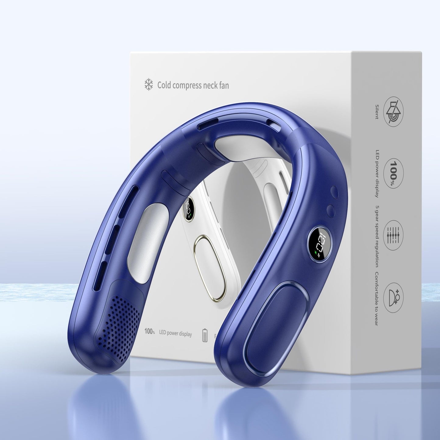 USB Charging Non-leaf Ice Compress Lazy Outdoor Portable Halter Little Fan