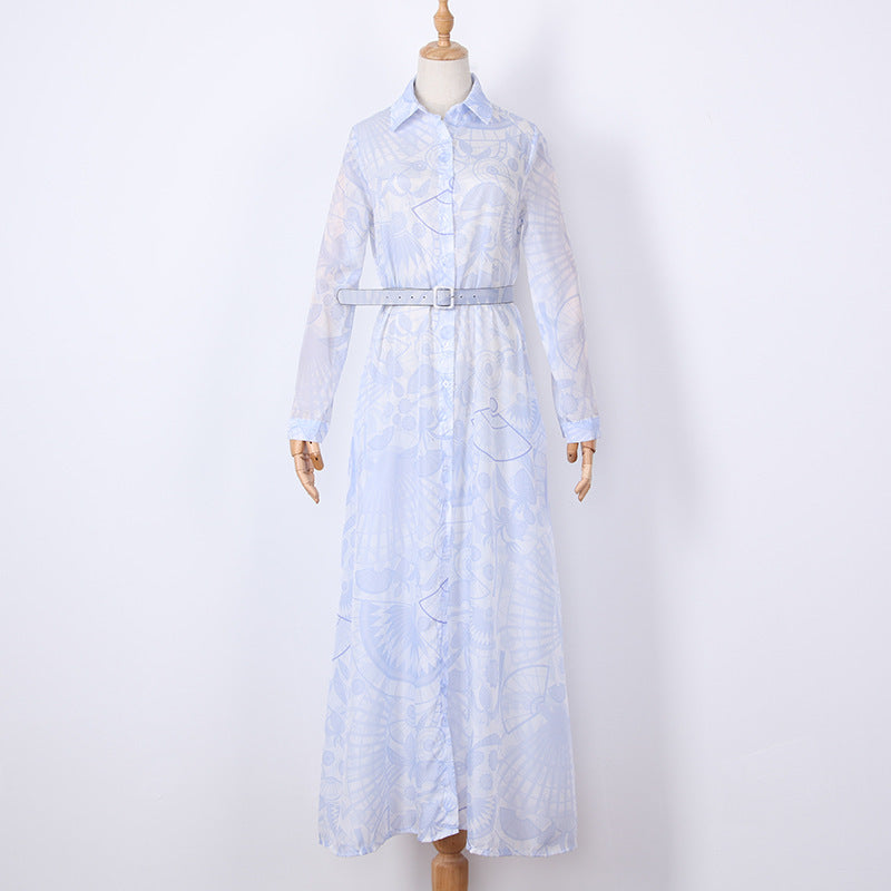 Sexy V-Neck Button-Down Printed Midi Pencil Dress