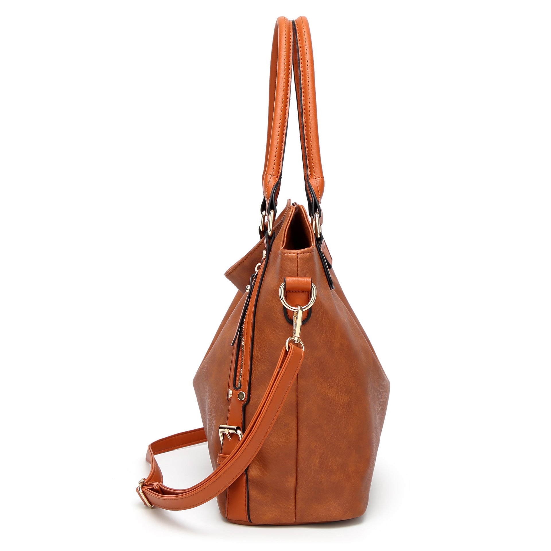 Sac fourre-tout vintage en cuir PU pour femme 33x13x30cm