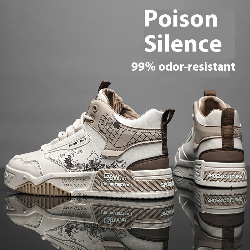 Chaussures de sport montantes décontractées d'été pour homme, beiges, blanches et bleues