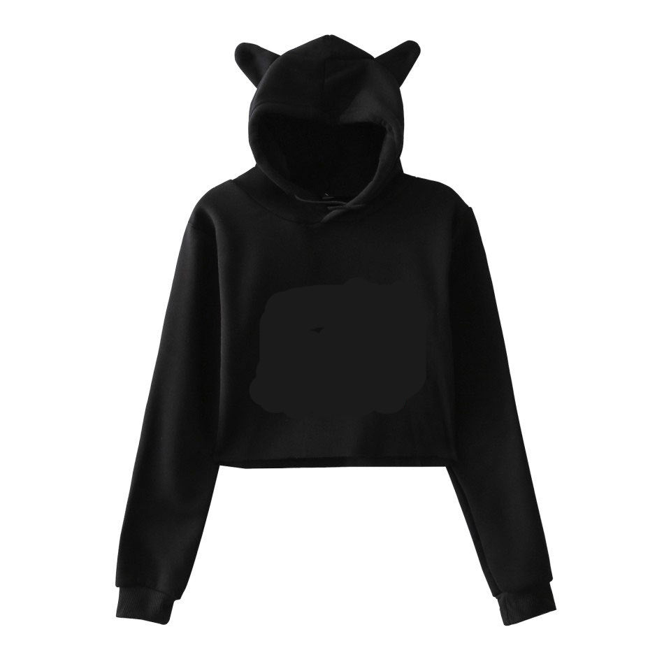 Sweat à capuche court pour femme – Manches longues – Pull – Streetwear – Haut de printemps
