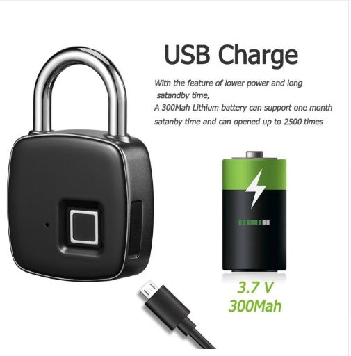 Smart Fingerprint Padlock Waterproof Anti-Theft Outdoor Door & Luggage Lock