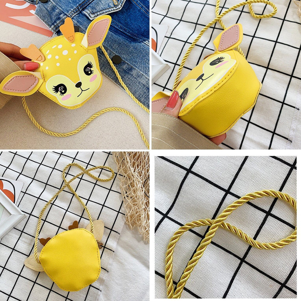 Mini sac bandoulière pour filles en cuir PU, design animal de dessin animé