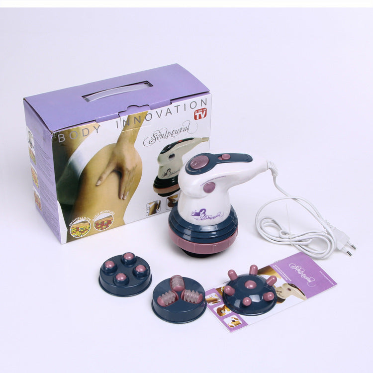 Electric Body Slimming Massager with 4 Interchangeable Heads and Stepless Speed Control