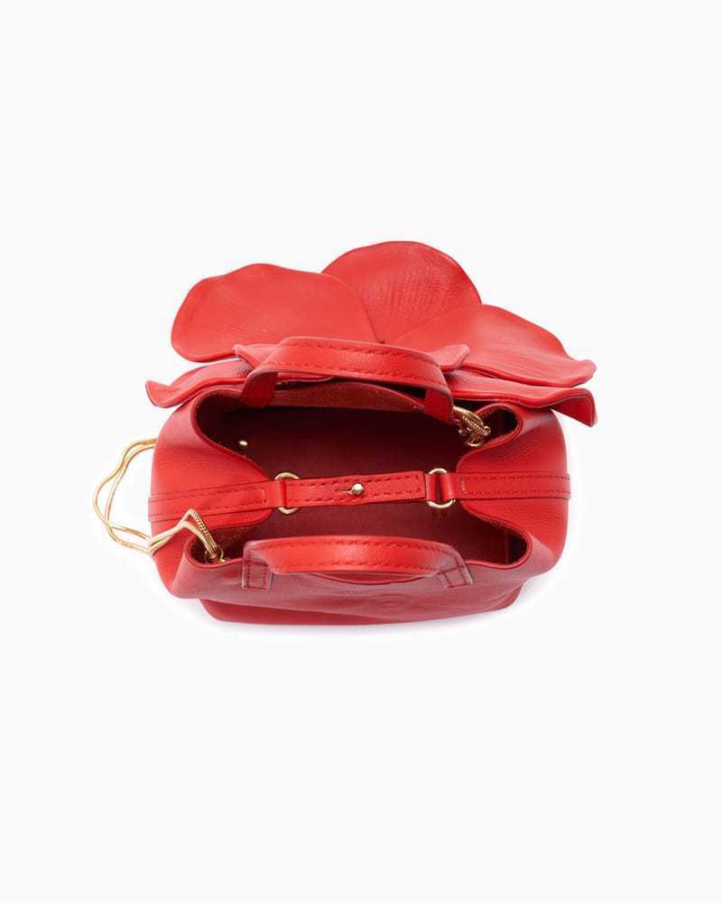 Sac cabas en PU avec fleur pétale de style français, sac à bandoulière