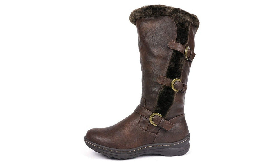 Plus Size Rivet Mid Heel High Boots