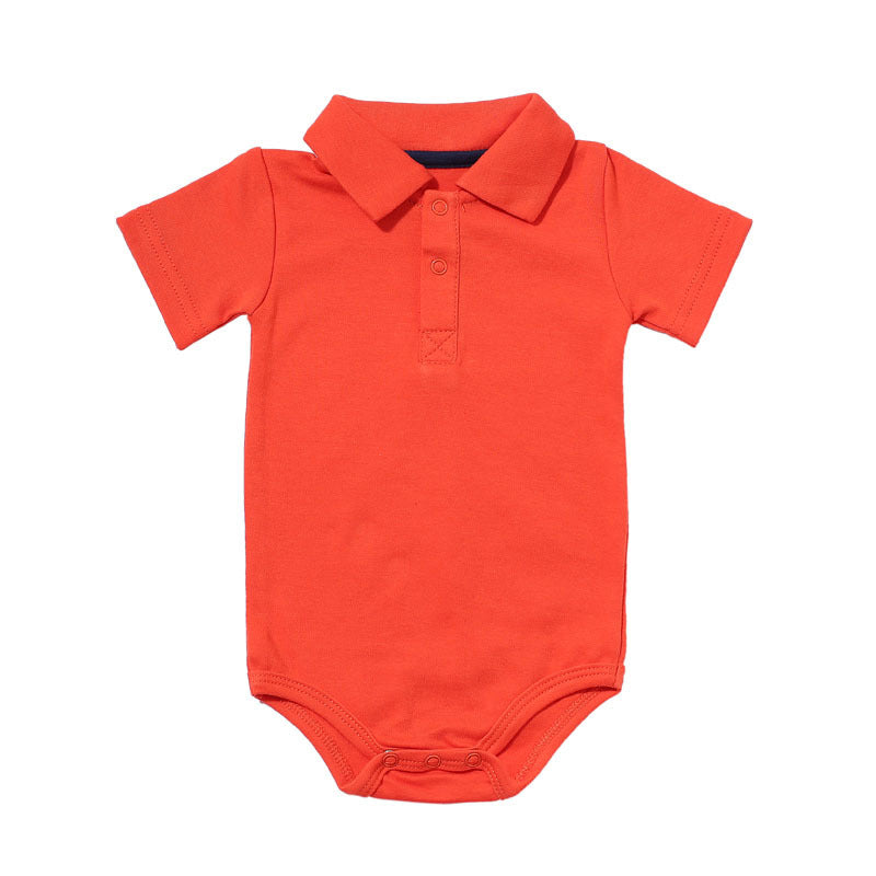 Cotton Short Sleeve Lapel Baby Onesies