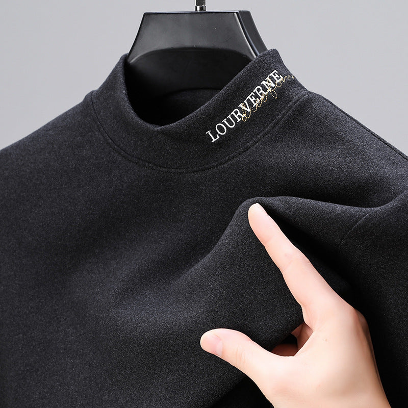 Men's Half-High Collar Long Sleeve Double-Sided Dralon Shirt