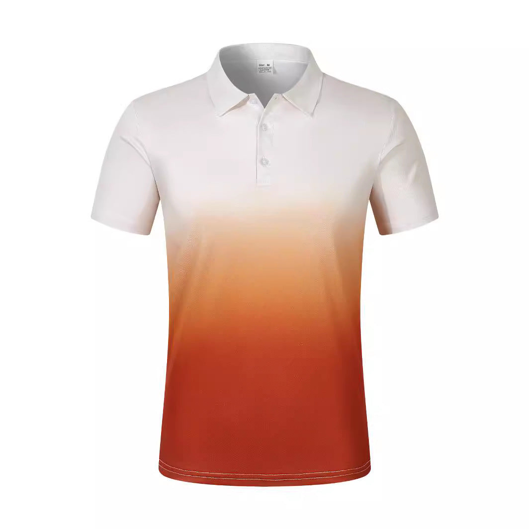Pixie Gradient Dot Pocket Polo Shirt Men Short Sleeve Polyester