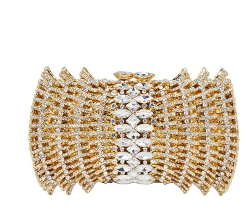 Women's PU Hard Case Diamond Clutch 16x11x6cm