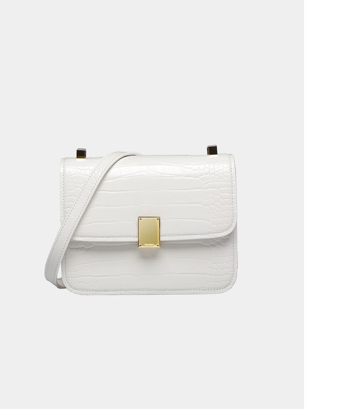 Pattern Women's PU Leather Crocodile Messenger Tofu Bag – Light Luxury, All-Match, Small & Large Sizes