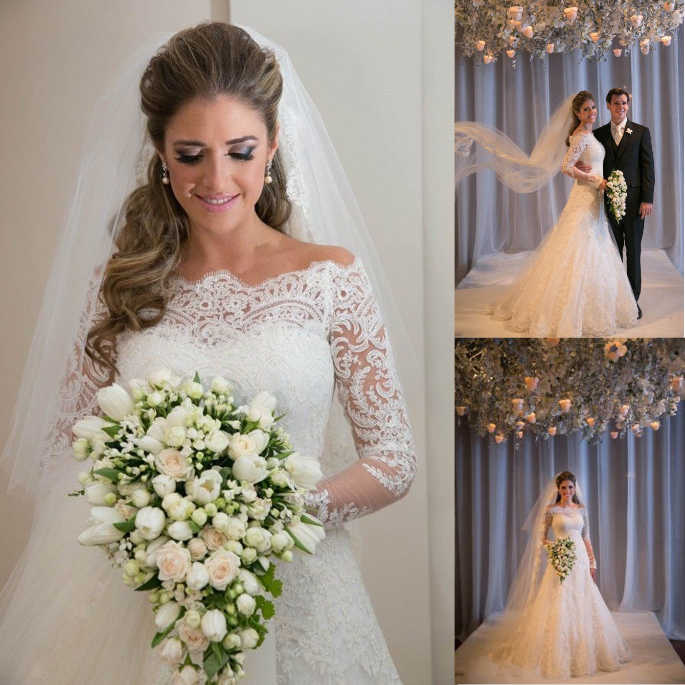 Robe de mariée asymétrique à traîne
