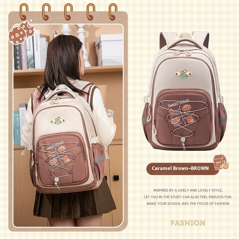 Lightweight Large Capacity Spine Protection Backpack for Girls