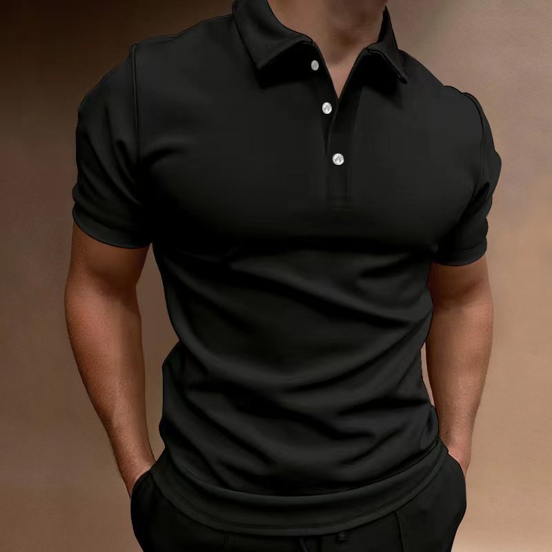 Men's Loose Cotton Blend Button T-Shirt, Short Sleeve, Multiple Colors