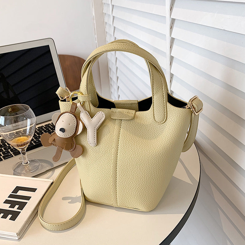 Popular Women's Small PU Bucket Bag Crossbody with Texture