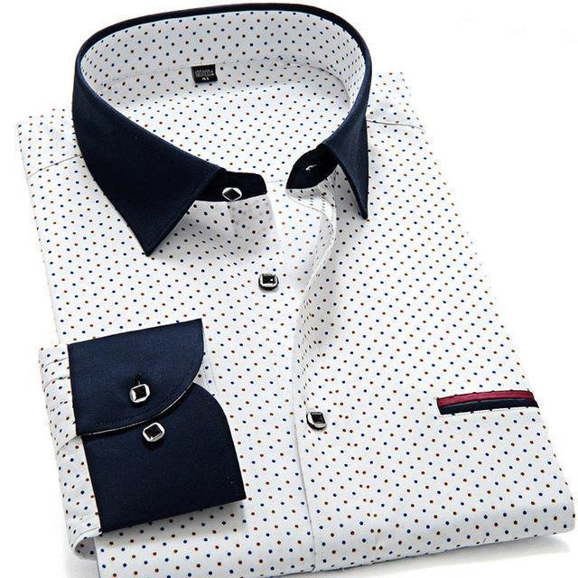 Turn-Down Collar Polka Dot Print Casual Shirt