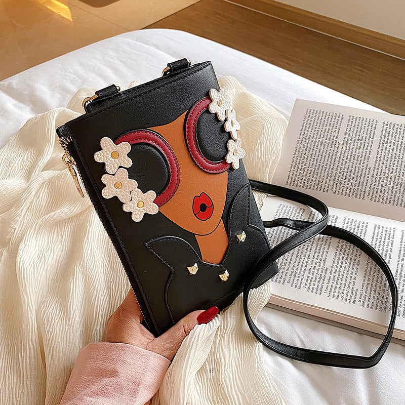 Personalized rivet street tide diagonal handbag