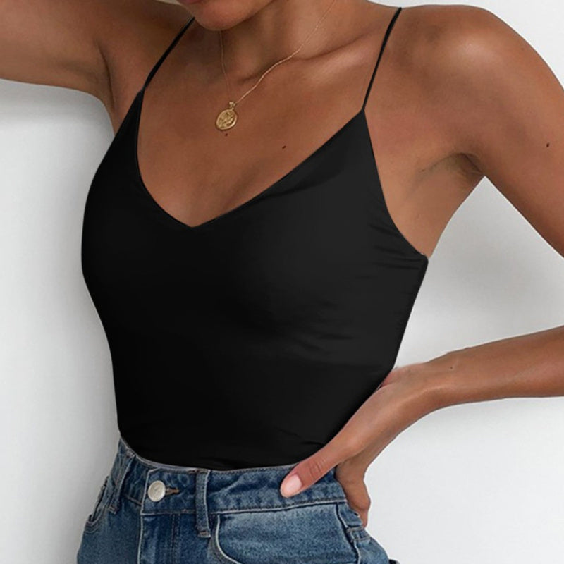 Satin Women’s Thin Solid Camisole Tank Top