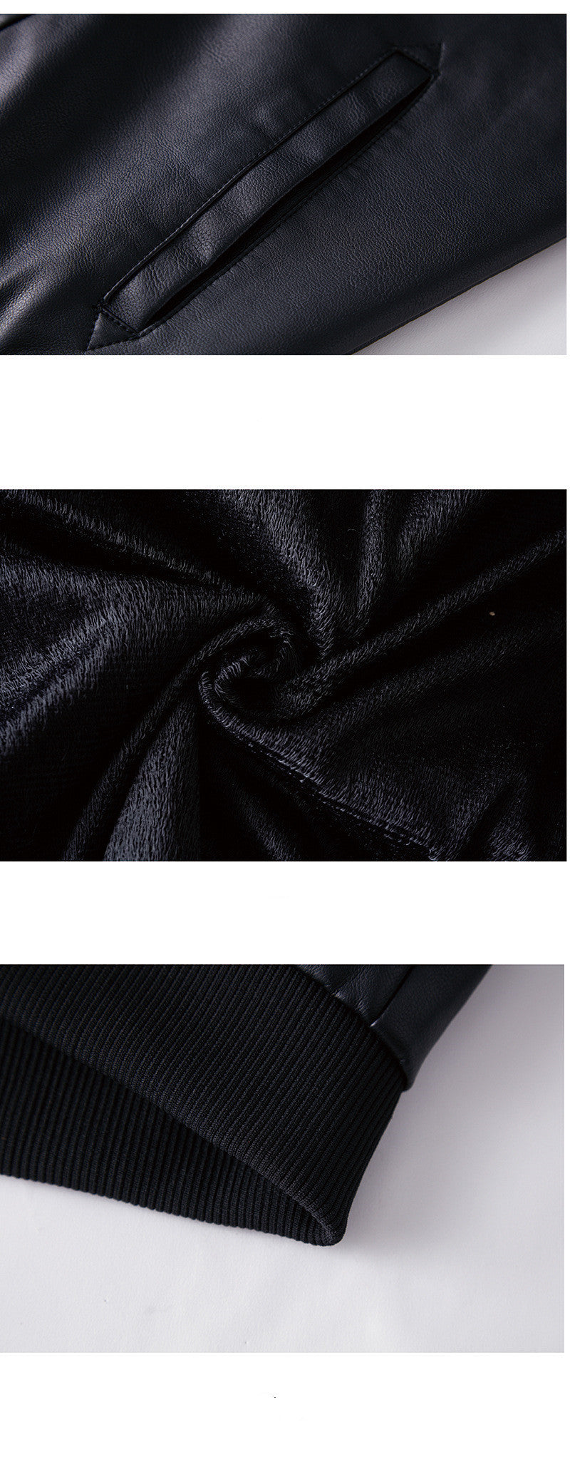 Men's Washed PU Leather Jacket with Removable Hood and Zipper Closure