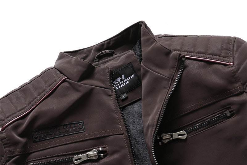 Men's Fashion PU Leather Jackets Coats