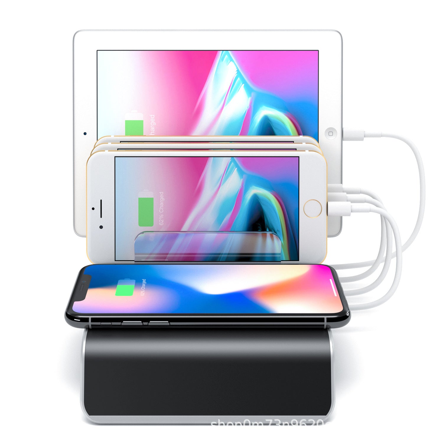 Base de support de chargement pour téléphone portable et tablette 19,8x12,2x3,5cm ABS