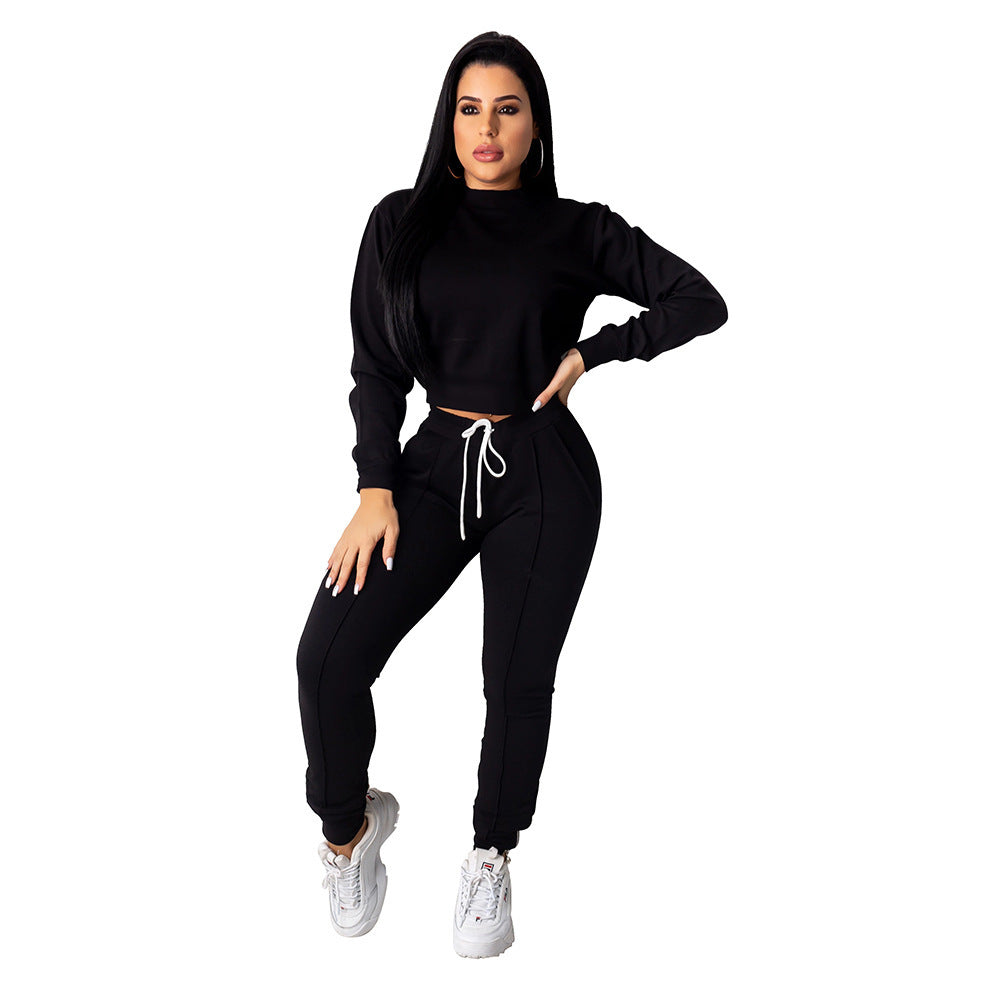 Ensemble pantalon de sport ample et sexy avec pull en maille