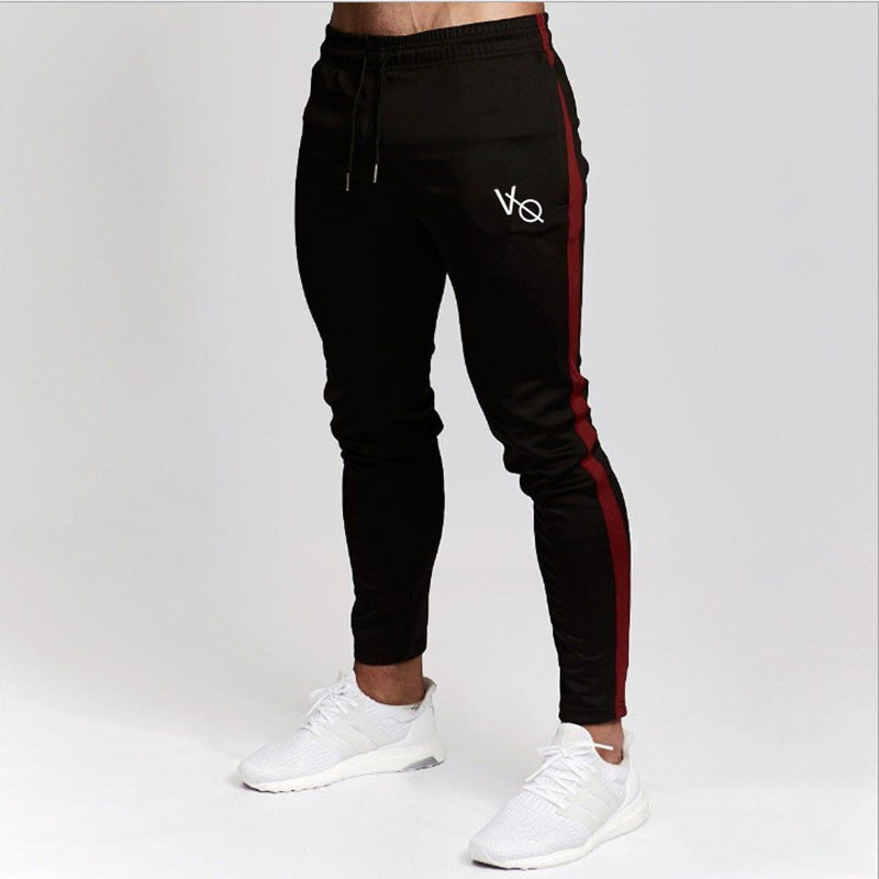 Splicing Zipper Slim Fit Running Pants