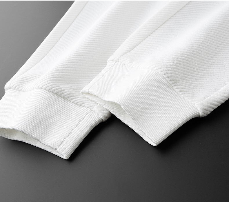 Twill Stretch White Sweatpants for Men