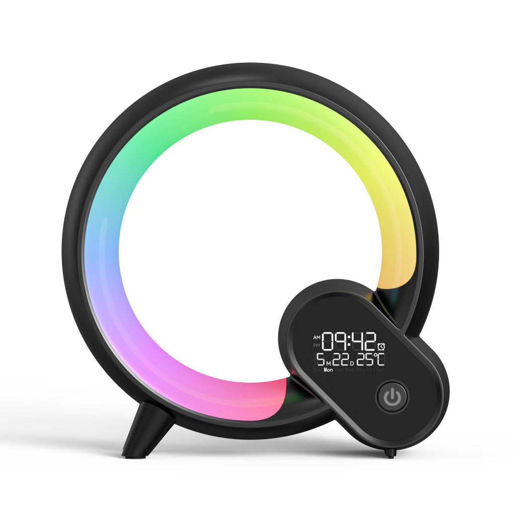 ساعة منبه ضوئية Q Light Analog Sunrise مع صوت بلوتوث وضوء أجواء ملون