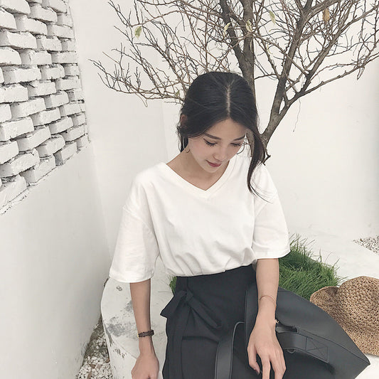 White t-shirt short sleeve top
