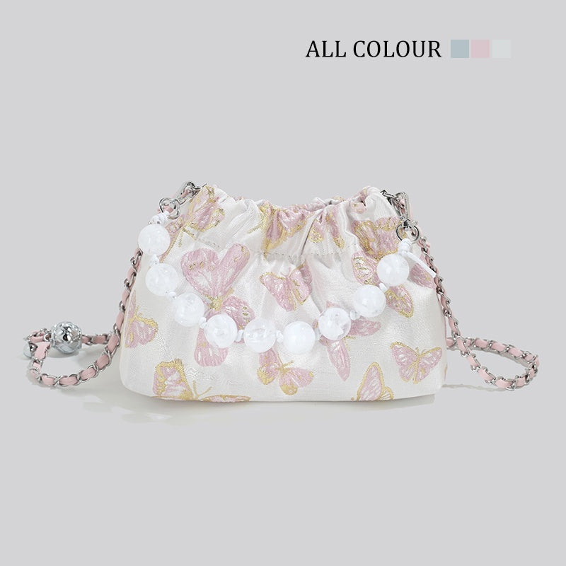Bow Chain Bucket Crossbody Bag for Women