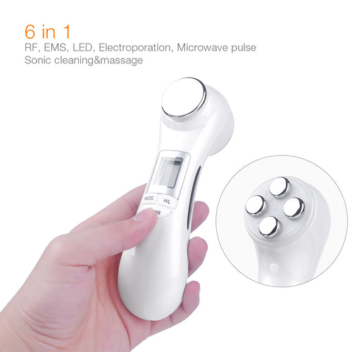 Ultrasonic Vibration Face Lift Massager with 6-in-1 Beauty Functions