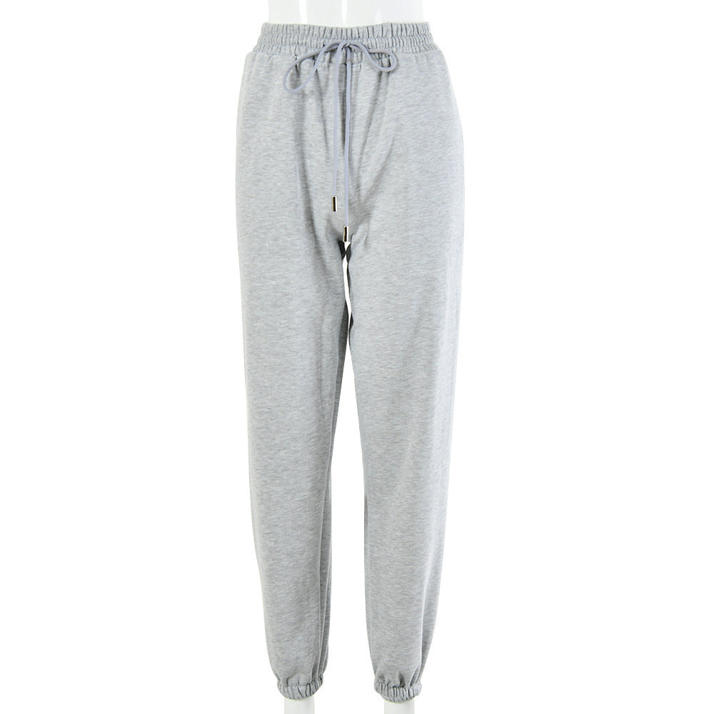 Pantalon ample décontracté taille basse sexy pour femme avec ceinture