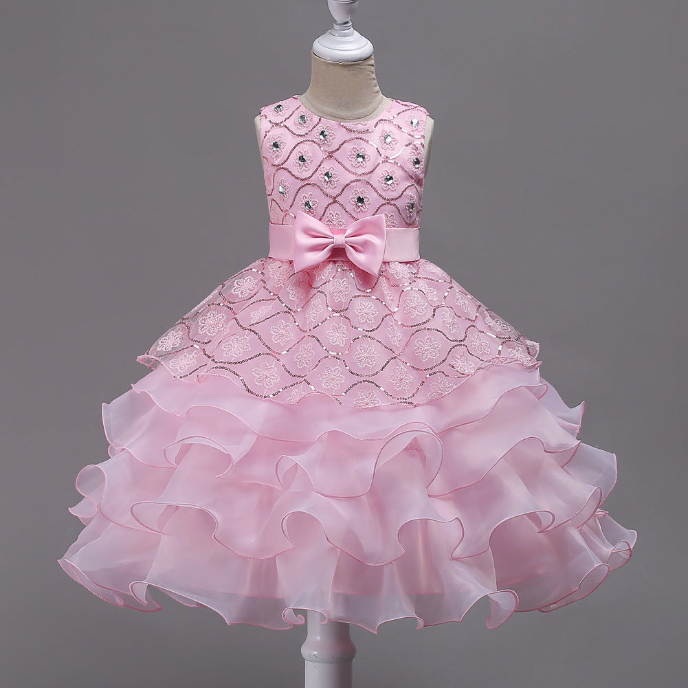 Girls' Princess Dress Sequined Tutu Skirt for Ages 3-8