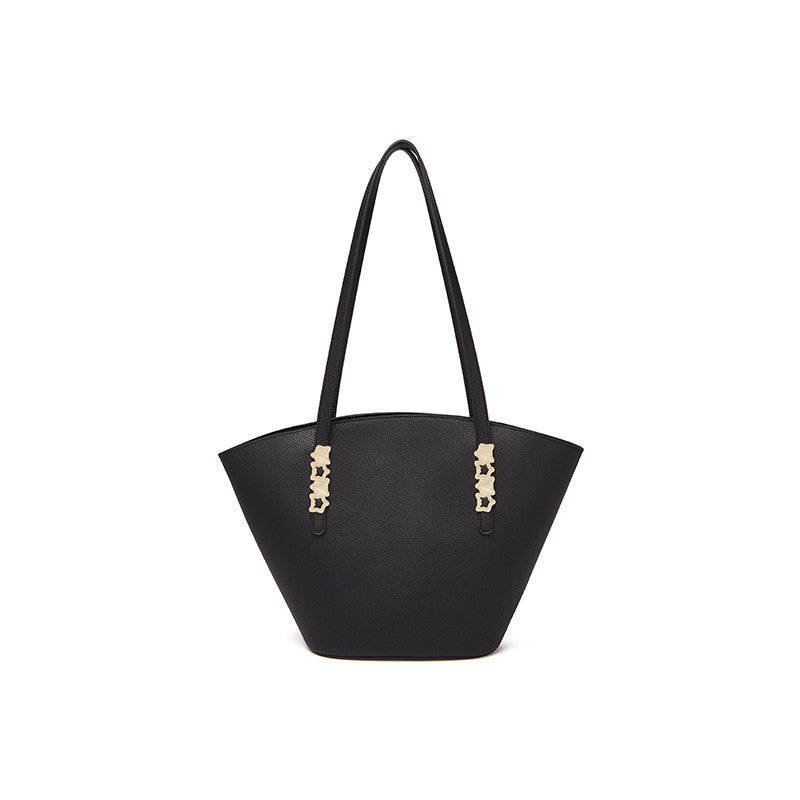 Large Capacity Cow Leather Basket Shoulder Bag