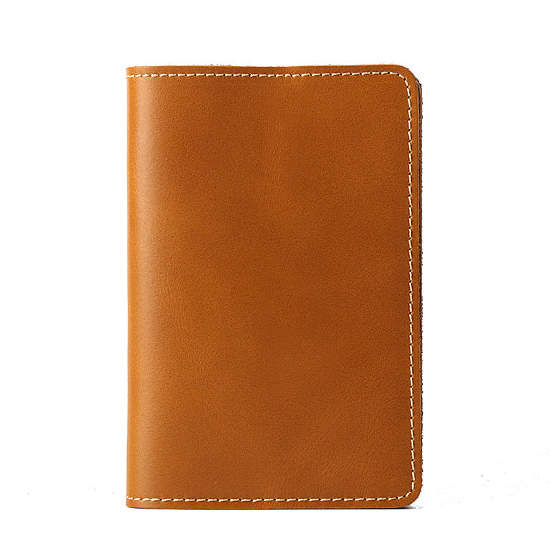 Genuine Cowhide Leather Passport Holder Vertical Handmade