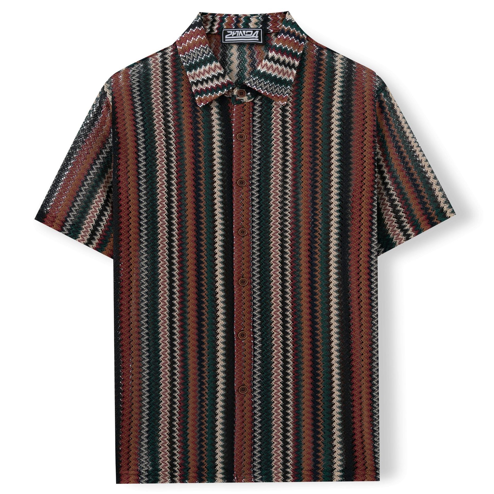 Cardigan d'été ethnique rayé en polyester pour homme, tailles M à 3XL