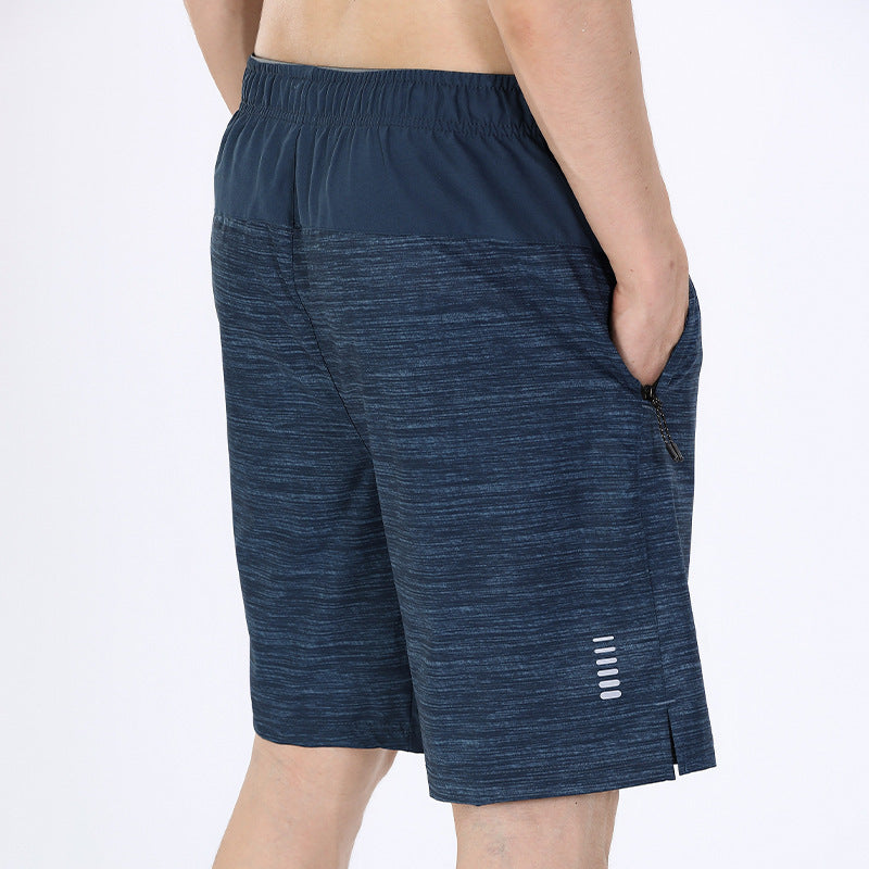 Men Fitness Zipper Pathwork Workout Cotton Shorts