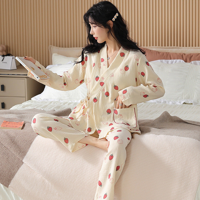 Women’s Long Sleeve Cotton Nursing Pajama Set