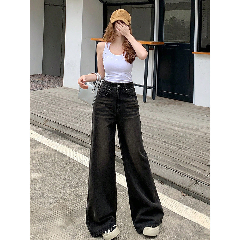 Retro High Waist Wide Leg Jeans for Women