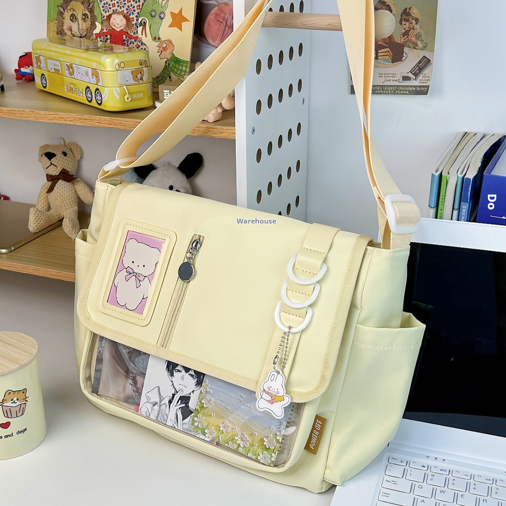 Canvas Waterproof Lightweight Casual Crossbody Handbag 33×27×15cm