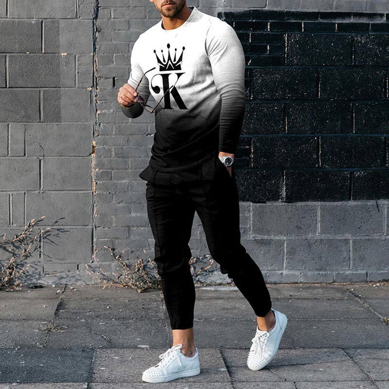 Ensemble de sport décontracté de printemps : T-shirt et pantalon imprimés en 3D